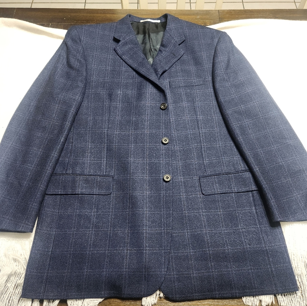 Hickey- Freeman Dillards Navy Blazer with Navy Black Lining Size 46 L